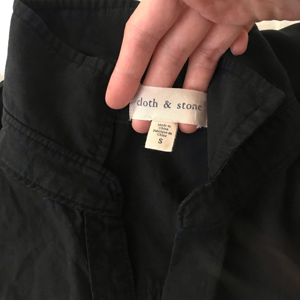 Anthropologie Cloth & Stone Jumpsuit Washed Black - Picture 3 of 5